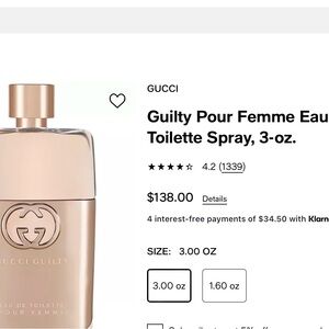 Gucci guilty toilette spray